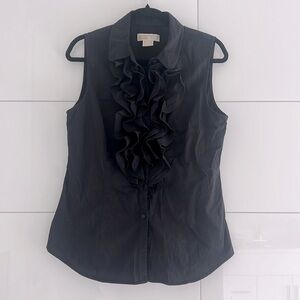 MICHAEL Michael Kors Sleeveless Black Ruffled Top size 12